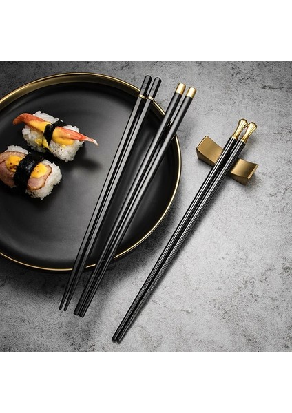1 Çift 5 Çift Japon Çin Yemek Çubukları Yemek Suşi Çubukları Yeniden Kullanılabilir Metal Kore Çubuklarını Set Sağlıklı Alaşım Sofra (Yurt Dışından)