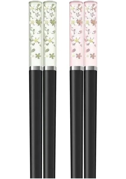 E-2pair Beş-Beyaz Japon Çin Yemek Çubukları Suşi Çubukları Yeniden Kullanılabilir Metal Kore Yemek Çubukları Seti Sağlıklı Alaşım Sofra (Yurt Dışından) fiyatları