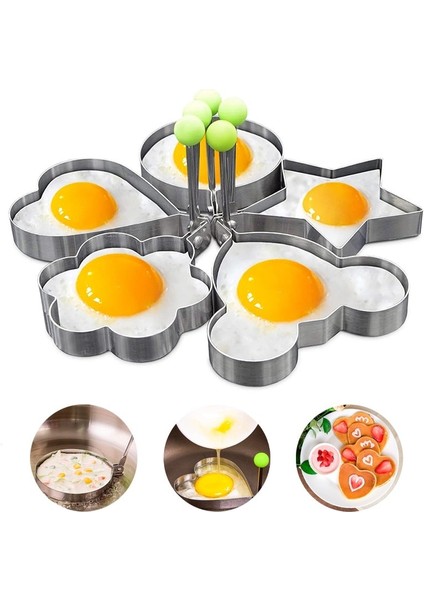 Stil 3 Paslanmaz Çelik Yumurta Kızartma Makinesi Kalp Şeklinde Kahvaltı Kızarmış Yumurta Gözleme Şekillendirici Omlet Kalıp Pişirme Modeli Mutfak Aletleri (Yurt Dışından) fiyatları