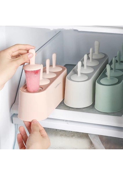 Beyaz Ev Popsicle Kalıp Seti 4 Parça Ev Yapımı Silikon Buzlu Şeker Makinesi Kolay Bırakılan Dondurma Kalıpları Yeniden Kullanılabilir Mutfak Dıy Pop Kalıpları (Yurt Dışından)