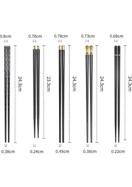 5 Çift G40 5 Çift Japon Çin Çubuklarını Kaymaz Gıda Için Suşi Çubukları Yeniden Kullanılabilir Metal Kore Çubuklarını Set Sağlıklı Alaşım Sofra (Yurt Dışından) modelleri