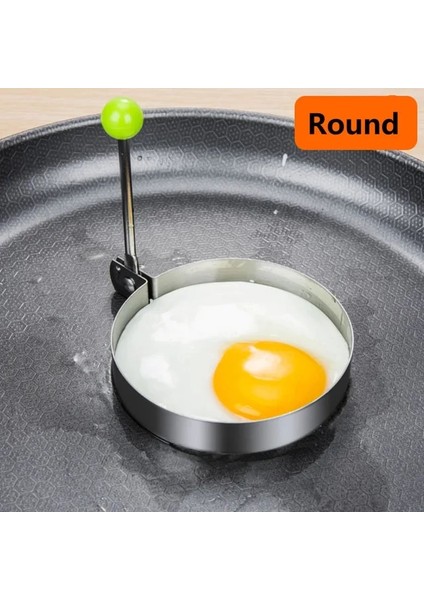 Stil 3 Paslanmaz Çelik Kızarmış Yumurta Şekillendirici Pişirme Araçları Şekillendirici Omlet Şekillendirici Gözleme Halkası Daire Kalıp Kalıp Kızartma Pişirme Aksesuarları (Yurt Dışından)