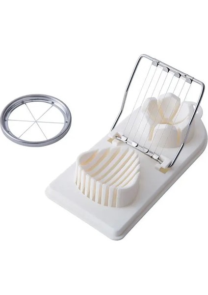 Sert Haşlanmış Yumurtalar Için Paslanmaz Çelik Telli Beyaz Yumurta Kesici Dilimleme, Çilek Için 2'si 1 Arada Paslanmaz Çelik Dilimleme Kesici (Yurt Dışından)