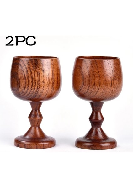 2 Adet 101-200ML El Yapımı Doğal Ladin Ahşap Kadeh Bardak Çevre Klasik Şarap Bardağı Yuvarlak Kırmızı Şarap Çay Fincanı Katı Ahşap Kadehler Drinkware (Yurt Dışından)