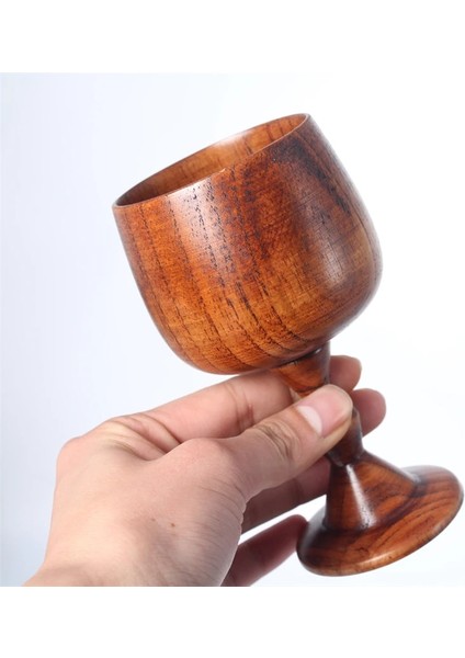 2 Adet 101-200ML El Yapımı Doğal Ladin Ahşap Kadeh Bardak Çevre Klasik Şarap Bardağı Yuvarlak Kırmızı Şarap Çay Fincanı Katı Ahşap Kadehler Drinkware (Yurt Dışından)