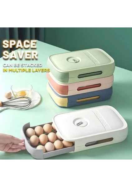 Mavi Çekmece Tipi Yumurta Saklama Kapaklı Kutu Buzdolabı Yumurta Tepsisi Kapları Yumurtayı Taze Tutma Çekmece Organizasyonu Yumurta Tutucu Dağıtıcı (Yurt Dışından) modelleri