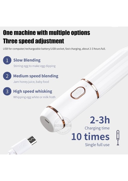Mavi Süt Köpürtücü El Cappuccino Makinesi Kahve Köpürtücü Yumurta Çırpıcı USB Şarj Edilebilir Gıda Çikolata Karıştırıcı Mutfak Çırpma Araçları (Yurt Dışından)