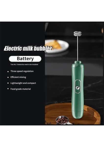 Süt Köpürtücü Yeşil El Elektrikli Süt Karıştırıcı Paslanmaz Çelik Mini Taşınabilir Çok Fonksiyonlu Elektrikli Yumurta Çırpıcı Kahve Karıştırıcı Ev Aksesuarları (Yurt Dışından)