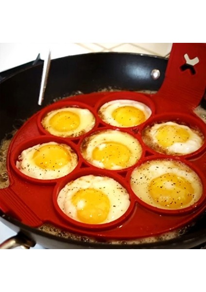 1 Adet Gözleme Yapımcısı Yapışmaz Silikon Gözleme Kalıbı 7 Delikli Sıradan Yuvarlak Omlet Kapaklı Tava Gözleme Mutfak Aracı (Yurt Dışından)