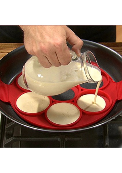 1 Adet Gözleme Yapımcısı Yapışmaz Silikon Gözleme Kalıbı 7 Delikli Sıradan Yuvarlak Omlet Kapaklı Tava Gözleme Mutfak Aracı (Yurt Dışından)