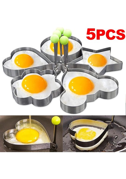 Set B-4 Adet Yeni Paslanmaz Çelik Kızarmış Yumurta Kalıp Kalp Gözleme Yapımcısı Kahvaltı Pişirme Omlet Yüzükler Pişirme Araçları Mutfak Aksesuarları Gadget (Yurt Dışından)