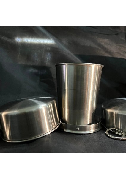 150ML Taşınabilir Paslanmaz Çelik Katlanabilir Bardak 75ML/150ML/250ML Açık Seyahat Katlanabilir Kahve Kupa Teleskopik Yürüyüş Kamp Su (Yurt Dışından)
