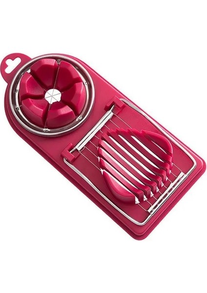 Kırmızı-2 Yumurta Kalıp Et Alet Mutfak Dilimleme Kesici Kesici Çok Fonksiyonlu Çiçek Şeklinde Paslanmaz Yumurta Kesici Öğle Yemeği Kesici Çelik (Yurt Dışından)