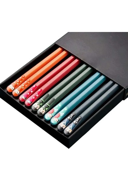 5 Çift Katong 5 Çift Yüksek Kaliteli Japon Kaymaz Çubuklarını Kore Ev Otel Restoran Suşi Çubuklarını Için Taşınabilir Sağlıklı Gıda Çubuğu (Yurt Dışından)