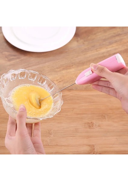 Beyaz Mini Elektrikli Süt Köpürtücü Blender Kablosuz Kahve Çırpma Mikser El Yumurta Çırpıcı Cappuccino Köpürtücü Mikser Mutfak Çırpma (Yurt Dışından)
