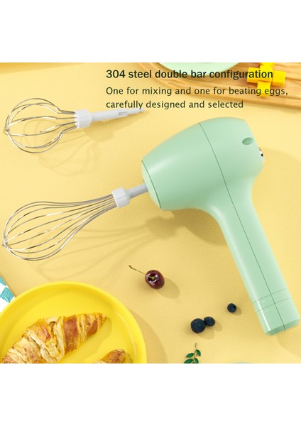 Beyaz 1 Kafalı Kablosuz Taşınabilir Elektrikli Yiyecek Mikser 3 Hız Otomatik Çırpma Hamur Yumurta Çırpıcı Pişirme Kek Krem Kırbaç Mutfak El Blender (Yurt Dışından)