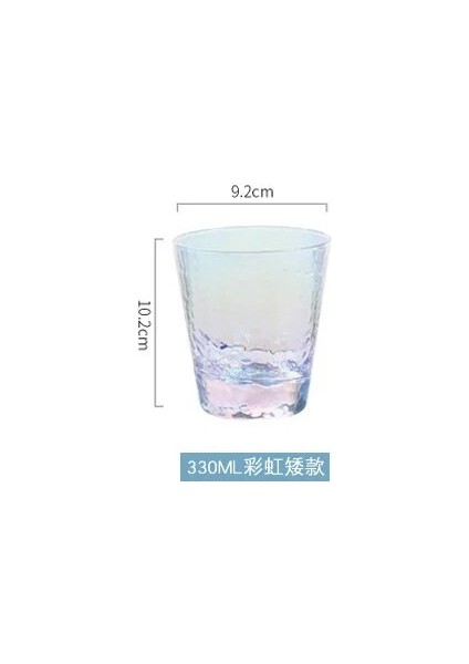 Lowball Cam L Gökkuşağı Kristal Cam Renkli Çekiç Kaplama Highball Bira Bardağı Iyon Kaplama Şarap Kokteyl Cam Kupa Kahve Fincanı Isıya Dayanıklı (Yurt Dışından)
