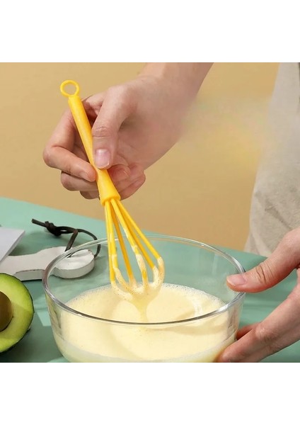 Sarı Yumurta Çırpıcı Yaratıcı Mutfak Pişirme Aracı Ev Krem Çırpıcı Çocuk Kılavuzu Mini Plastik Yumurta Çırpıcı Gıda Sınıfı Tencere (Yurt Dışından)