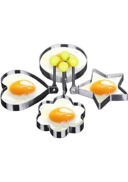 Siyah Fitness Merkezli Paslanmaz Çelik Omlet Kalıp Kahvaltı Makinesi Mutfak Aksesuarları Kızarmış Yumurta Cihazı Beş Formlu Dayanıklı Kalıplar (Yurt Dışından) fiyatları