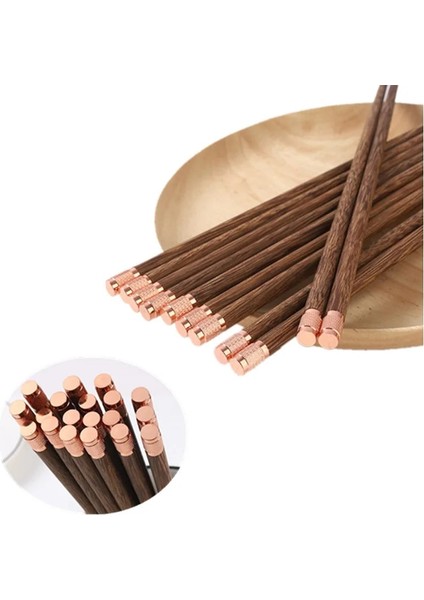 5 Çift E 10 Çift Yüksek Kaliteli Çin Çubuklarını El Yapımı Doğal Wengewood Çubuklarını Set Sandal Ağacı Sofra Çubuklarını Çatal Bıçak Kaşık Seti (Yurt Dışından)