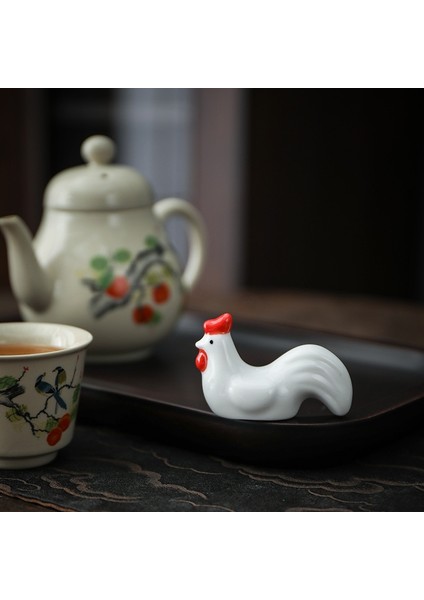 I-03 Japon Tarzı Sıraltı Seramik Hayvanlar Çubuk Tutucu Sofra Restoran Basit Oval Kaşık Braketi Gereçler Mutfak Için (Yurt Dışından)