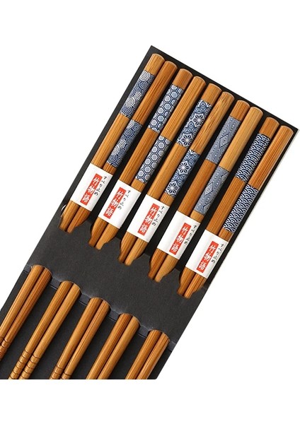 Damo Yeniden Kullanılabilir 5 Çift Set El Yapımı Bambu Japon Kore Çubuklarını Doğal Ahşap Çubuklarını Suşi Gıda Kedi Japon Mutfak Gereçleri (Yurt Dışından)