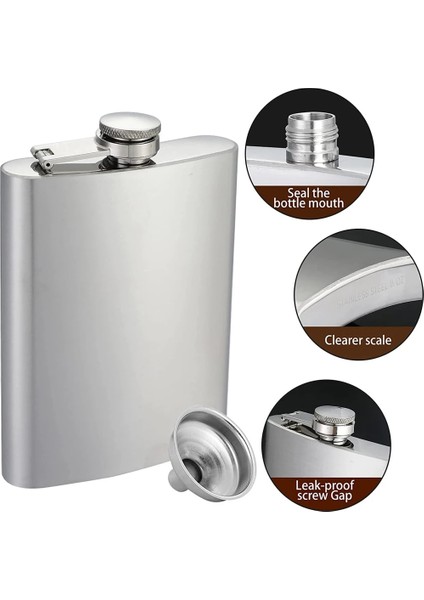 1 Oz Paslanmaz Çelik Cep Şişesi Hediye Seti Huni Cep ile Alkol Viski Cep Şişesi Vidalı Kapak Likör Açık Aksesuarları 1-10 Oz (Yurt Dışından) modelleri