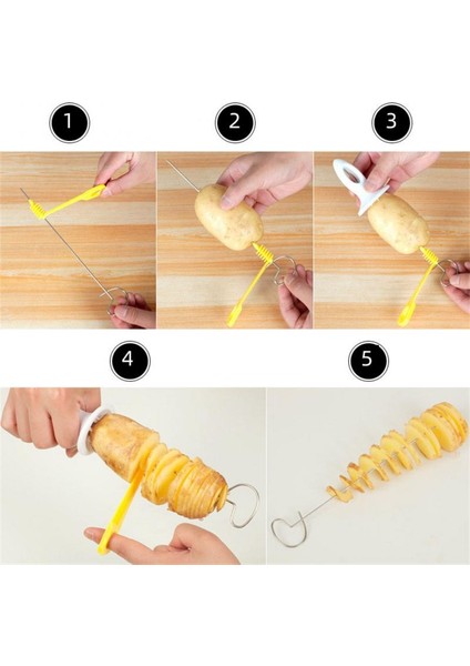 Opp Ambalaj 5 Adet 5/8/10 Adet Yaratıcı Patates Kama Kesici Diy Spiral Dilimleme Kasırga Kesim Plastik Döndür Patates Dilimleme Mutfak Aksesuarları Araçları (Yurt Dışından) fırsatları