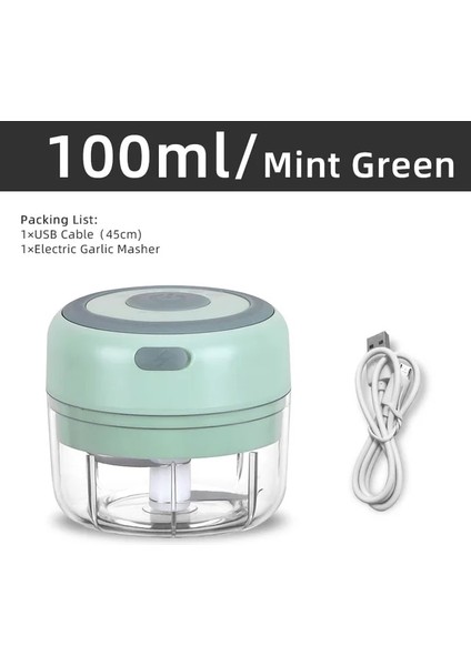 100ML Gn 3 Vitesli Mini Mikser Elektrikli Gıda Blender 2 In 1 El Gıda Parçalayıcı Çırpma Yumurta Çırpıcı USB Kablosuz Sarımsak Gıda Ezici Krem (Yurt Dışından)