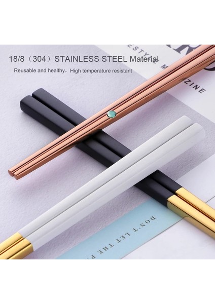 Beyaz Rosegold Metal Suşi Yemek Çubukları 304 Paslanmaz Çelik Yeniden Kullanılabilir Yemek Çubukları Yemek Takımı Titanyum Altın Güvenli Çubuklar Çin Yemek Çubukları (Yurt Dışından) indirimleri