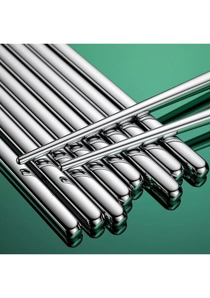 5 Çift 5 Çift Çin Yemek Çubukları Metal Yeniden Kullanılabilir Suşi Çubukları Kaymaz Paslanmaz Çelik Yemek Çubukları Bulaşık Makinesinde Yıkanabilir (Yurt Dışından)