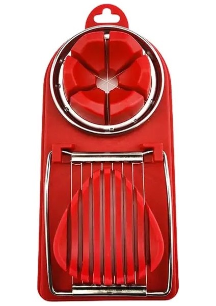 Kırmızı Yumurta Dilimleyici Yumurta Dilimleme Kesici Seti 3'ü 1 Arada Haşlanmış Yumurta Doğrayıcı Ayrılabilir Kesme Teli Gıda Sınıfı Bpa Ücretsiz Mutfak Malzemeleri Yumurta (Yurt Dışından)