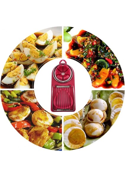Kırmızı Yumurta Dilimleyici Yumurta Dilimleme Kesici Seti 3'ü 1 Arada Haşlanmış Yumurta Doğrayıcı Ayrılabilir Kesme Teli Gıda Sınıfı Bpa Ücretsiz Mutfak Malzemeleri Yumurta (Yurt Dışından) fırsatları