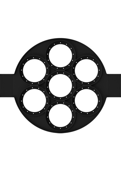 Siyah Silikon Gözleme Yapımcısı Çoklu Şekiller 7 Delik Yapışmaz Pişirme Kalıp Halkası Kızarmış Yumurta Kalıpları Aile Pişirme Mutfak Aletleri Için (Yurt Dışından)