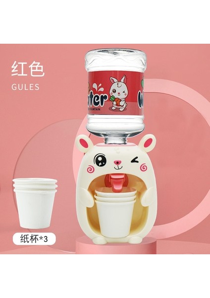 1162B-TAVŞAN Kırmızı Mini Su Sebili Simülasyon Aletleri Çocuklar Için Sevimli Ördek Tavşan LED Su Soğutucu Suyu Yapımcısı Makinesi ile Içme Çeşmesi (Yurt Dışından) fiyatları