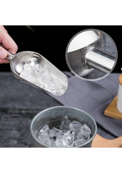 1 Adet Paslanmaz Çelik Buz Kaşık Bar Büfe Mutfak Süpermarket Şeker Unu Kuru Ürünler Kürek Ev Buz Küpleri Baharat Şeker Fındık Kepçe (Yurt Dışından)