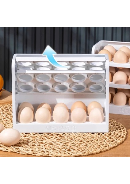 30 Izgaralı Yeşil Kutu 20/30 Izgaralı Yumurta Buzdolabı Saklama Kutusu 3 Katmanlı Taze Tutma Yumurta Rafı Tutucu Yerden Tasarruf Sağlayan Mutfak Yumurta Tepsisi Mutfak Düzenleyici (Yurt Dışından)