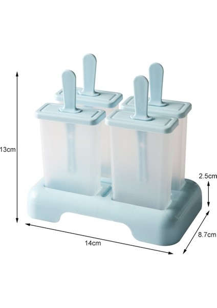 4 Delik-Mavi Dondurma Popsicle Kalıp Dıy Dondurma Makinesi Plastik Çubuk ile Ev Yapımı Buz Kutusu Buz-Lolly Kalıp Buz Küpü Tepsisi Mutfak Aletleri (Yurt Dışından)