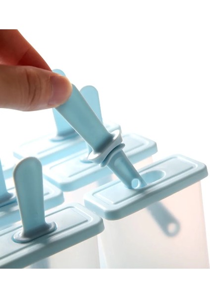 4 Delik-Mavi Dondurma Popsicle Kalıp Dıy Dondurma Makinesi Plastik Çubuk ile Ev Yapımı Buz Kutusu Buz-Lolly Kalıp Buz Küpü Tepsisi Mutfak Aletleri (Yurt Dışından)
