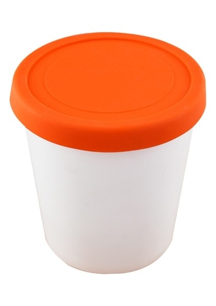 Turuncu Büyük Dondurma Bardak Konteyner Tatlı Dondurucu Saklama Kabı Küvet Kapaklı Kaplar Plastik Yuvarlak Küvetler Tatlı Gıda Saklama Kabı (Yurt Dışından)