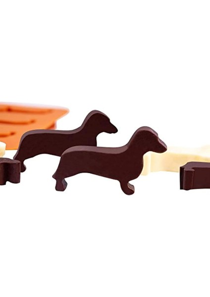 Mavi Dachshund Köpek Buz Küpü Tepsi Silikon Buz Küpü Kalıpları Jöle Bisküvi Çikolata Şeker Pişirme Kalıp (Yurt Dışından) modelleri