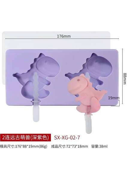 A 03 Karikatür Canavar Dinozor Dondurma Silikon Kalıp Kapaklı Bunny Ayı Popsicle Buz Küpü Tepsi Kalıp Peynir Hediye Mutfak Aksesuarları (Yurt Dışından)