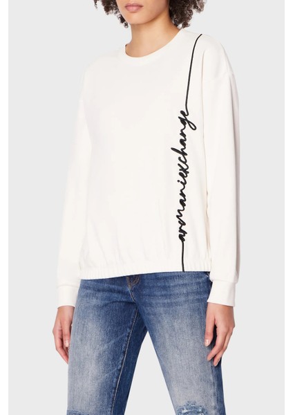 Pamuklu Regular Fit Bisiklet Yaka Sweat Kadın Sweat 6RYM70 Yjbrz 1130