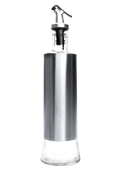 L Hiçbiri 300 ml 500 ml Paslanmaz Çelik Zeytinyağı Dağıtıcı Şişe Mutfak Cam Kahve Şurubu Sirke Dağıtıcı Pişirme Yağı Kabı (Yurt Dışından)