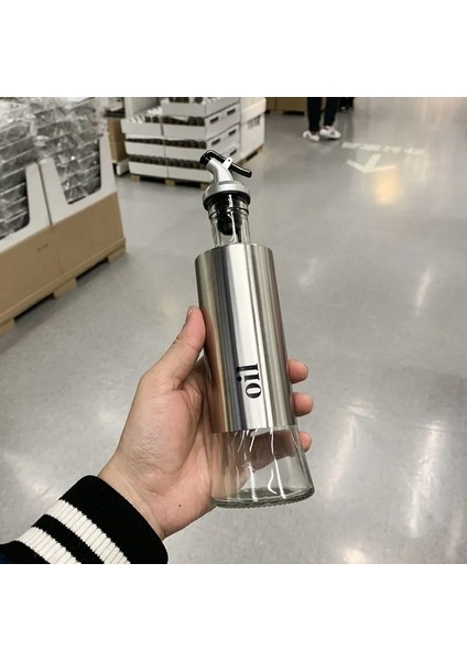 L Hiçbiri 300 ml 500 ml Paslanmaz Çelik Zeytinyağı Dağıtıcı Şişe Mutfak Cam Kahve Şurubu Sirke Dağıtıcı Pişirme Yağı Kabı (Yurt Dışından)
