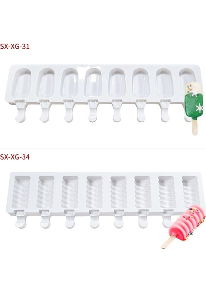 B 3/4 Hücre Silikon Popsicle Kalıp Magnum Buz Pop Maker Dondurma Kalıp Buz Tepsisi Kalıp Meyve Suyu Dondurucu Buz Lolly Kek Pişirme Aracı (Yurt Dışından)