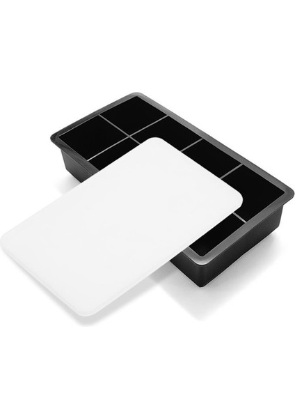 8 Izgaralar Kapaklı Büyük Buz Küpü Tepsi Kalıp Kutusu Gıda Sınıfı Silikon Buz Küpü Makinesi Kalıpları Büyük Kare Buz Diy Bar Pub Mutfak Aksesuarları Araçlar (Yurt Dışından)