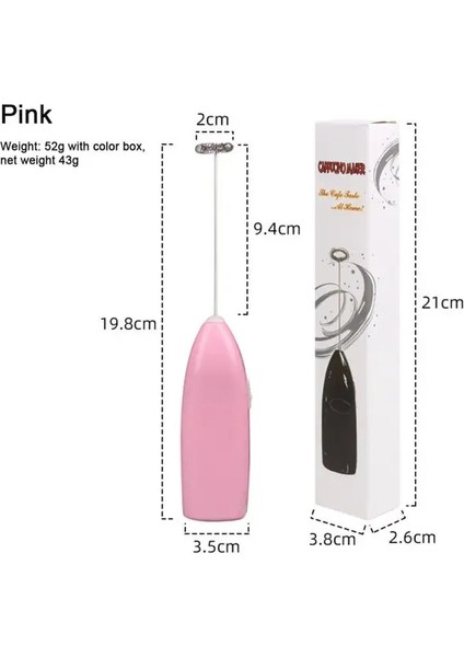 Pembe Elektrikli Milkshake Çırpıcı Mutfak Kahve Yiyecek Mikseri Küçük Yarı Otomatik Yumurta Beyaz Mini Süt Tozu Karıştırıcı Köpük Karıştırıcı (Yurt Dışından)