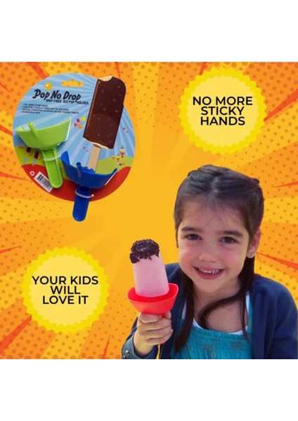 Sarı 3 Adet Damla Ücretsiz Popsicle Tutucu Raf Dökülmeye Dayanıklı Buz Pop Tutucu Saman Takım Elbise Farklı Dondurma Çubukları Çocuklar Dondurulmuş Ikramlar Tutucu (Yurt Dışından)