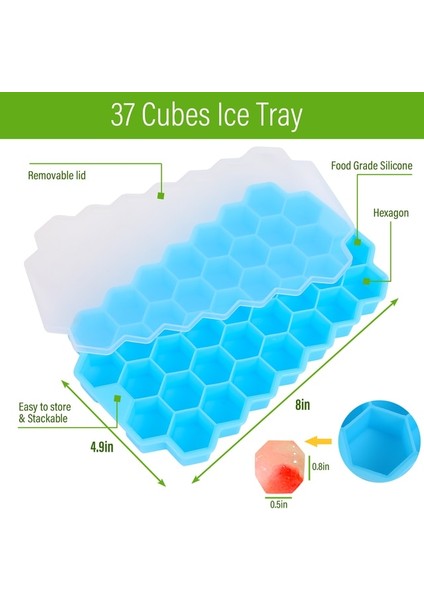 37 Küp Mavi Gösteri Olarak 37 Kavite Küp Yapıcı Silikonlar Buz Kalıbı Petek Buz Küpü Tepsisi Magnum Silikon Kalıp Formları Viski Kokteyli Için Gıda Sınıfı Kalıp (Yurt Dışından)